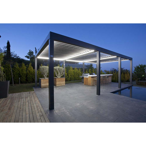 Warren 12x20 pergola canopy with louvered roof outdoor garden gazebo