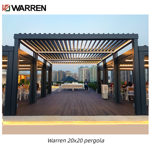 Warren 20x20 pergola plans with outdoor louvered aluminum gazebo