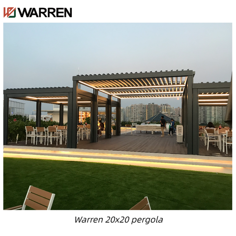 Warren 20x20 pergola plans with outdoor louvered aluminum gazebo