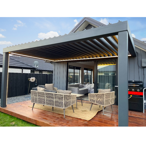 Warren 12x20 pergola canopy with louvered roof outdoor garden gazebo