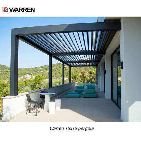 Warren 16x16 pergola with roof with outdoor louvered garden gazebo