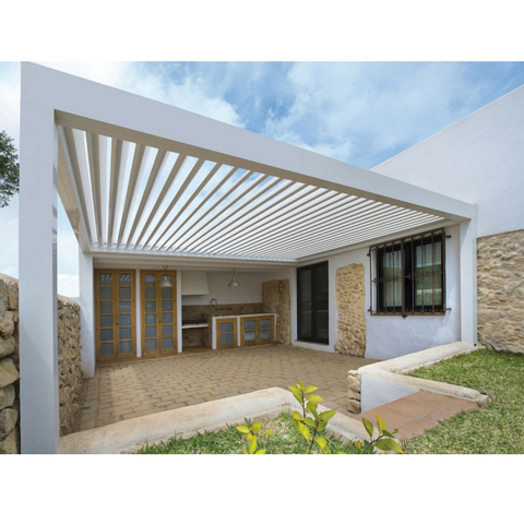 Warren 16x16 pergola with roof with outdoor louvered garden gazebo