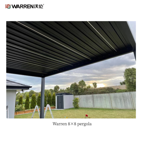 Warren 8x8 patio aluminum pergola with adjustable roof canopy