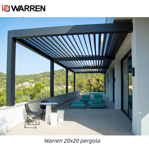 Warren 20x20 pergola plans with outdoor louvered aluminum gazebo