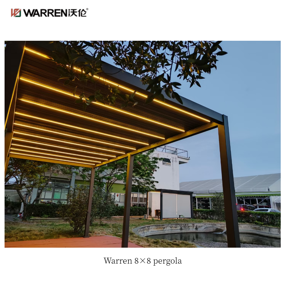 Warren 8x8 patio aluminum pergola with adjustable roof canopy
