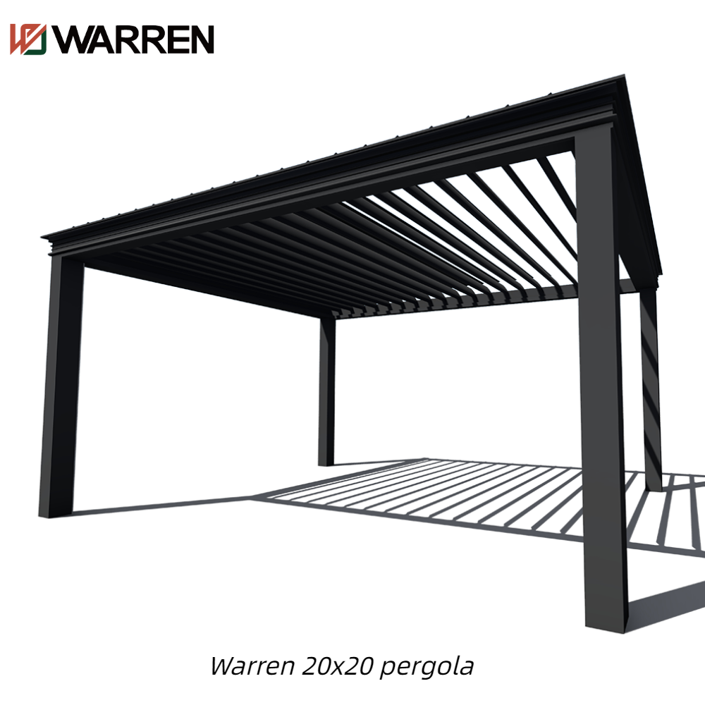 Warren 20x20 pergola plans with outdoor louvered aluminum gazebo