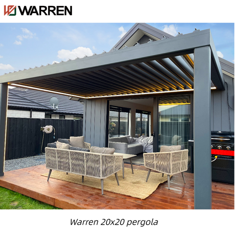 Warren 20x20 pergola plans with outdoor louvered aluminum gazebo