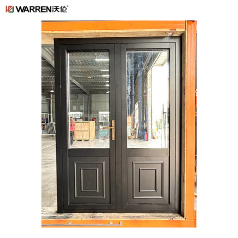 Warren 36 inch French Doors With Black Glass Double Doors Interior