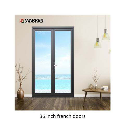 Warren 36 inch French Doors With Black Glass Double Doors Interior