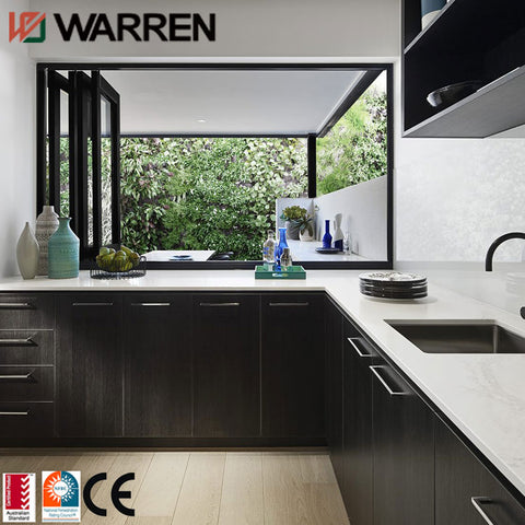 Manufacturer Aluminum Frameless Bi-fold Folding Glass Door Window