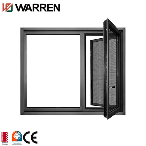 Aluminum Frameless Triple Pane Frosted Glass Casement Windows
