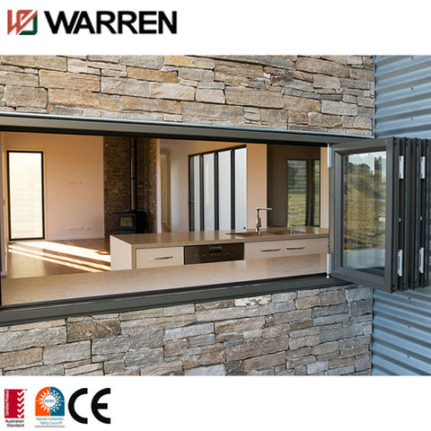 Aluminum Black Virtical Up Bi Folding Windows
