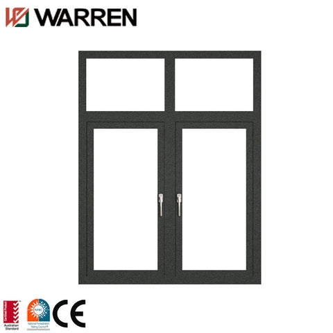 Aluminum Frameless Triple Pane Frosted Glass Casement Windows