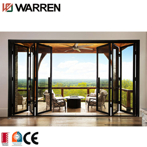 Soundproof and heat insulation thermal break aluminum double glazing folding door