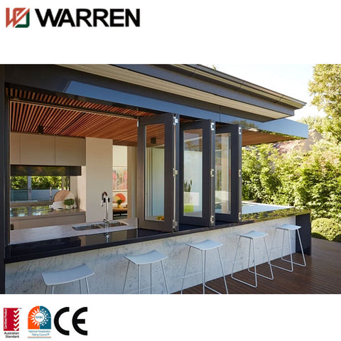 Manufacturer Aluminum Frameless Bi-fold Folding Glass Door Window