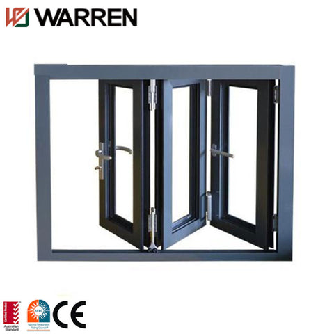 Aluminum Black Virtical Up Bi Folding Windows