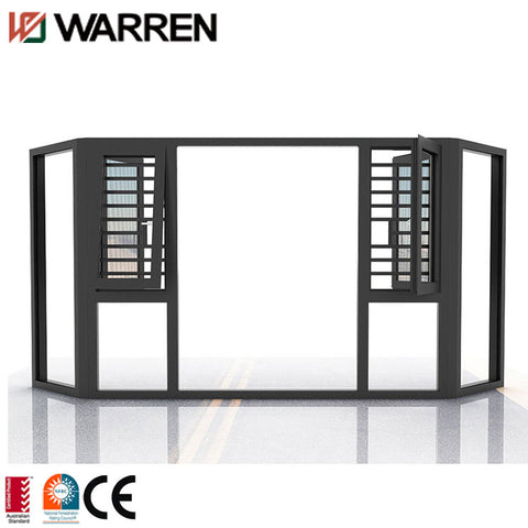 Aluminum 4 Panels Open Inward French Casement Windows