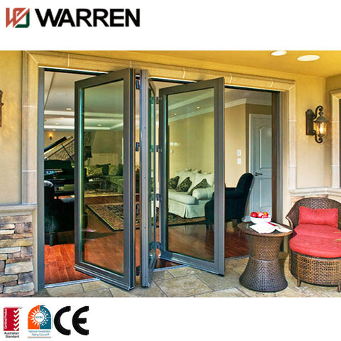 Soundproof and heat insulation thermal break aluminum double glazing folding door