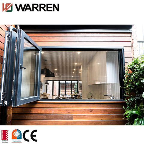 Manufacturer Aluminum Frameless Bi-fold Folding Glass Door Window