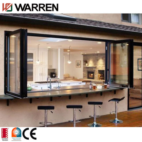 Aluminum Black Virtical Up Bi Folding Windows
