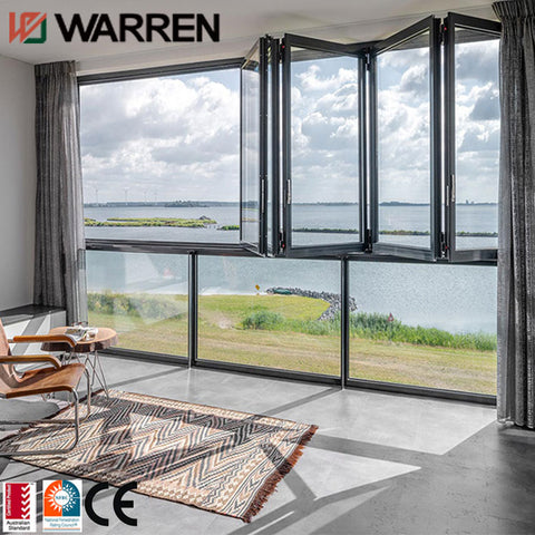 Aluminum Black Virtical Up Bi Folding Windows
