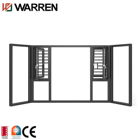 Aluminum 4 Panels Open Inward French Casement Windows