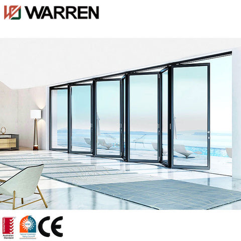 Soundproof and heat insulation thermal break aluminum double glazing folding door