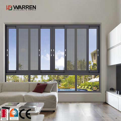 6060-T66 Powder Coating High precision 3 Tracks Aluminum Sliding Window