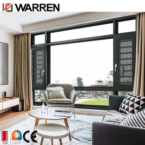 Aluminum 4 Panels Open Inward French Casement Windows